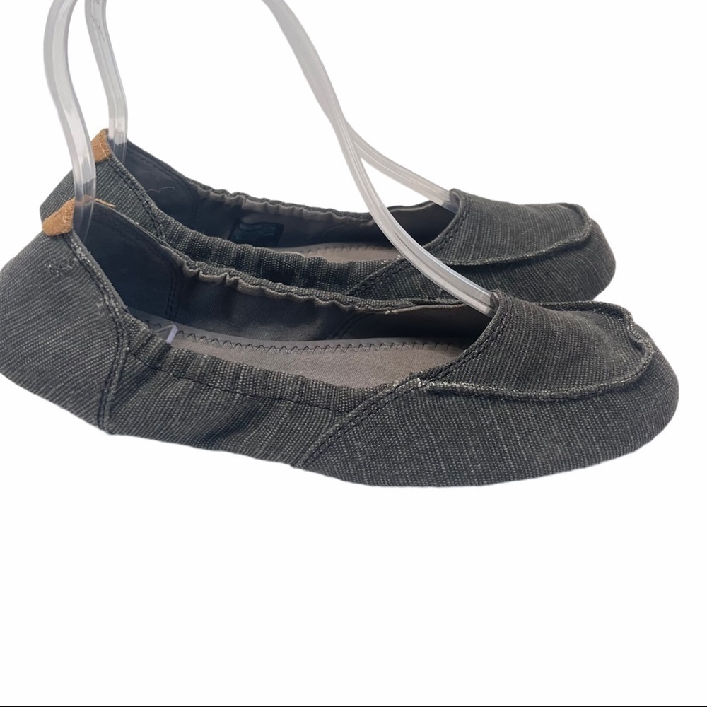 Sanuk Women's Elle V8 Size 6.5 Grey Canvas Round Toe Slide on Shoes